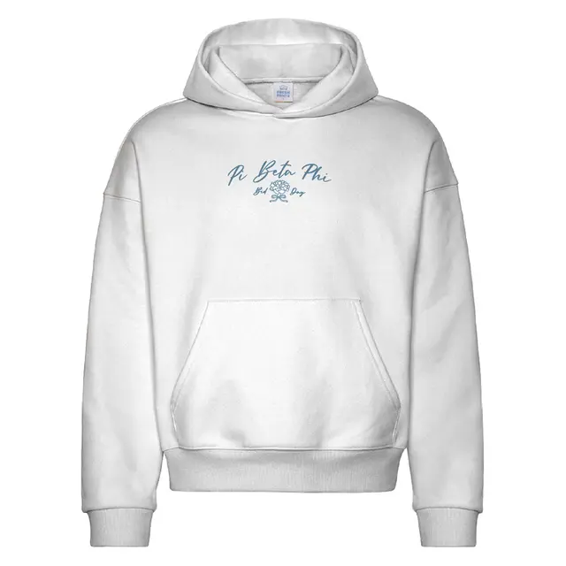 Pi Beta Phi Script Font with Floral Bid Day Hoodie 2