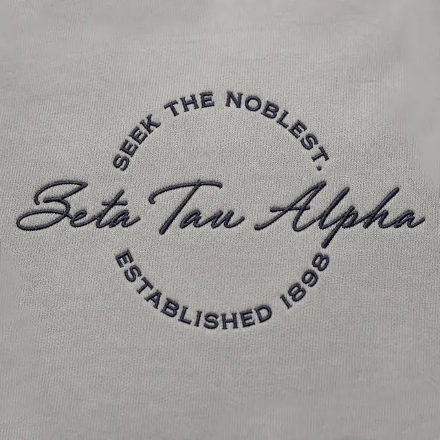 Zeta Tau Alpha Circular Script Text PR Sweater