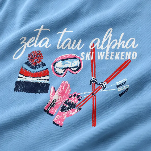 Zeta Tau Alpha Ski Equipment Illustration PR Sweater
