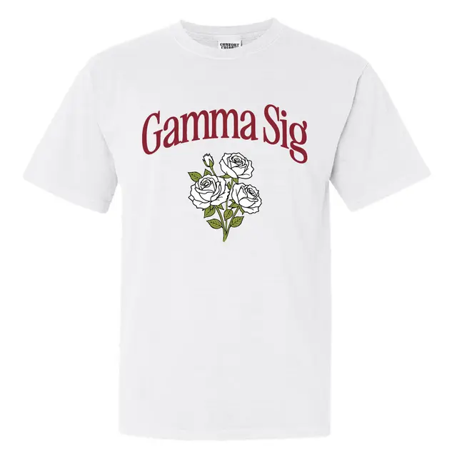 Gamma Sigma Sigma Curved Text Floral PR Shirt 2