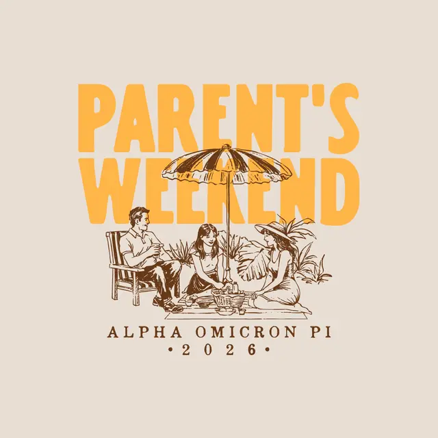 Alpha Omicron Pi Picnic Scene Parent's Weekend Shirt