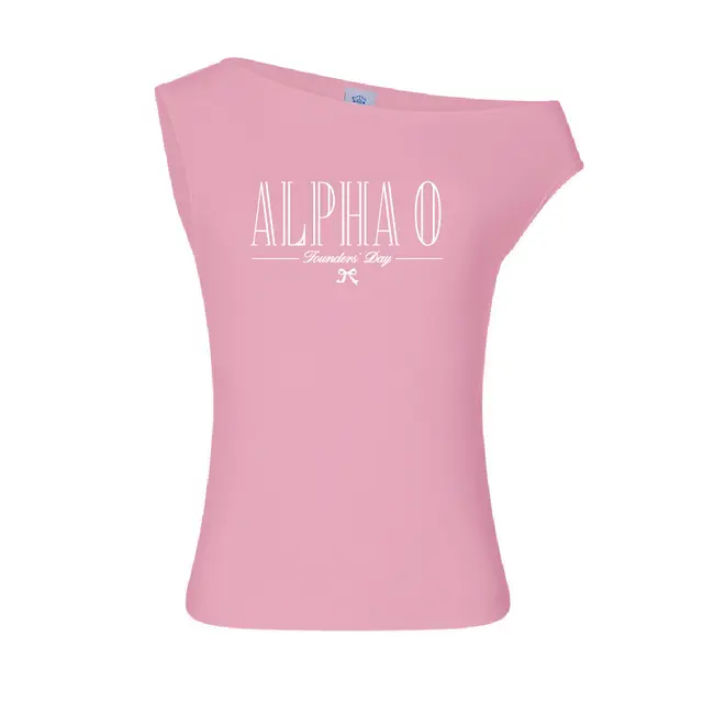 Alpha Omicron Pi Outline Text Script Founder's Day Tank 2