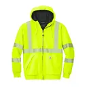 Carhartt ANSI 107 Class 3 Lined Full-Zip Sweatshirt Brite Lime Front
