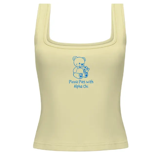 Alpha Chi Omega Bear with Pizza Philanthropy Tank 2