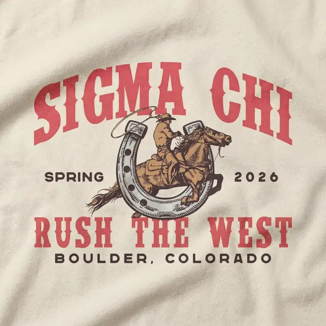 Sigma Chi Cowboy and Horse Rush Bid Sweater