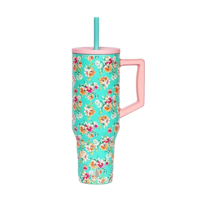 Elemental 40oz Commuter Tumbler Vintage flower Front