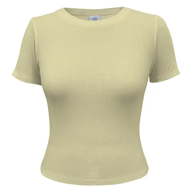 Fresh Prints Sunset Ribbed T-shirt Baby Yellow mto Front