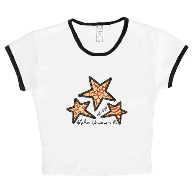 Alpha Omicron Pi Animal Print Stars PR Shirt 2