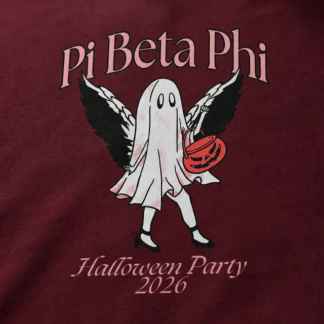 Pi Beta Phi Ghostly Illustration Halloween Hoodie