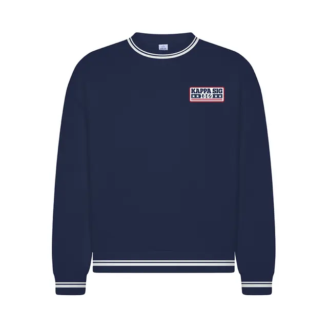 Kappa Sigma Block Lettering Stars Stripes PR Crewneck 2
