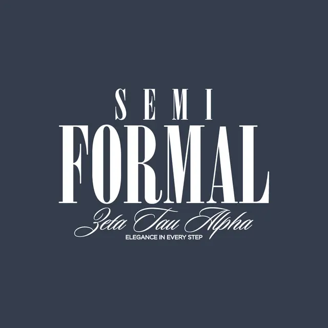 Zeta Tau Alpha Elegant Serif Semi Formal Shirt