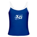 Chi Omega Greek Letters Floral Pattern PR Tank 2