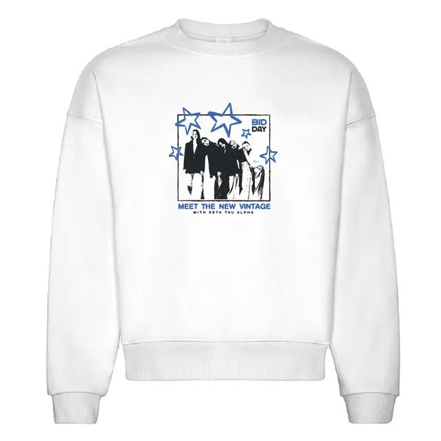 Zeta Tau Alpha Women and Stars Bid Day Crewneck 2