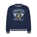 Delta Upsilon Bold Text with Blue Roses Winter Formal Crewneck 2