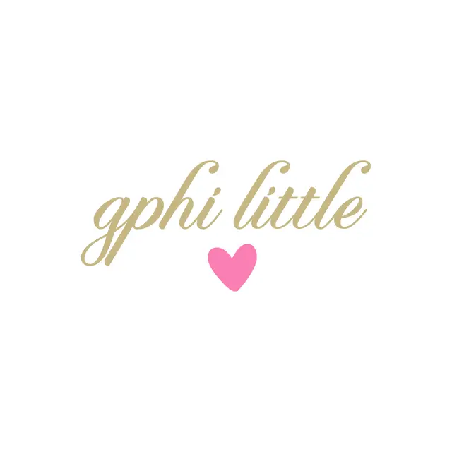 Gamma Phi Beta Gold Script with Pink Heart Big Little Reveal Tank