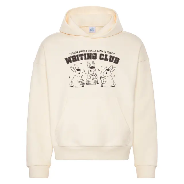 Writing Club Bunny Trio Text PR Hoodie 2