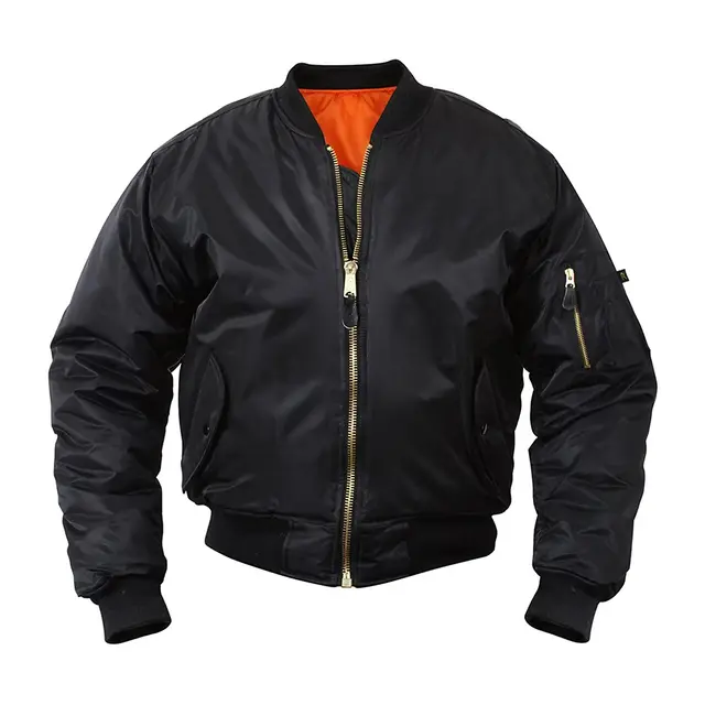 Rothco Hooded MA-1 Flight Jacket Black Front