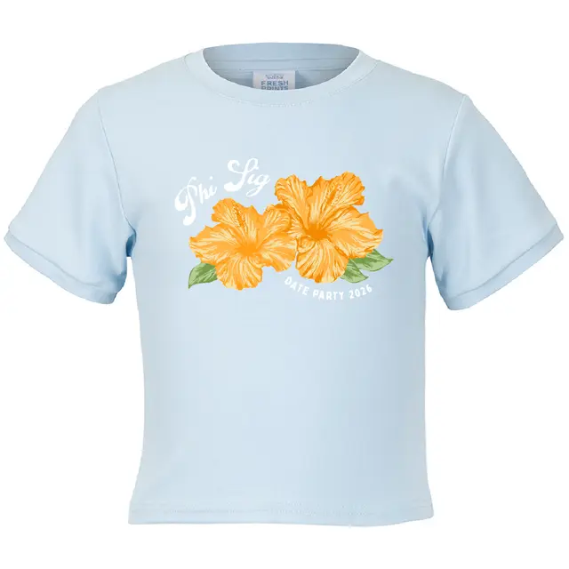 Phi Sigma Sigma Hibiscus Illustration Date Party Shirt 2