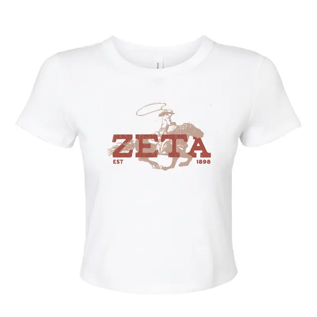 Zeta Tau Alpha Cowgirl Riding Graphic PR Shirt 2