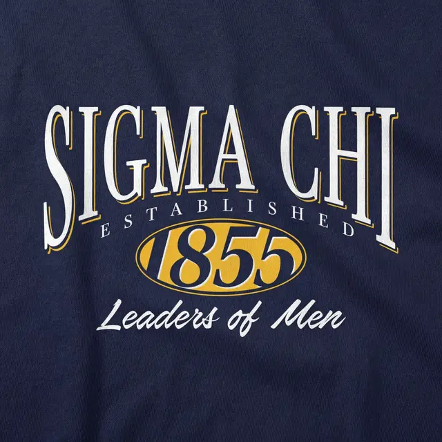 Sigma Chi Bold Block Lettering Established Design Crewneck