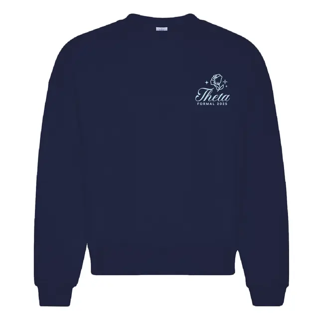 Kappa Alpha Theta Floral Script Formal Crewneck 2
