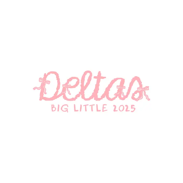 Delta Sigma Theta Bow Script with Pink Big Little Sweater