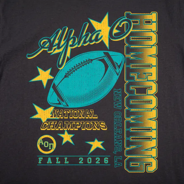 Alpha Omicron Pi Football Graphic Homecoming Hoodie