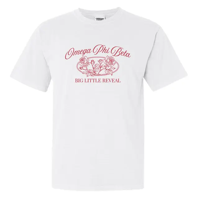 Omega Phi Beta Rose Illustration Big Little Reveal Shirt 2