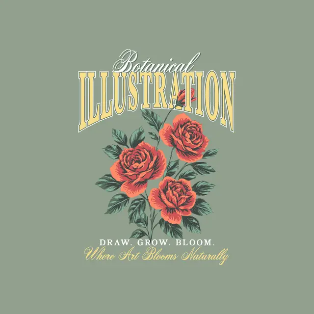 Botanical Illustration Club Roses Graphic PR Shirt