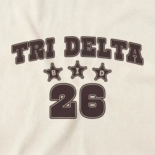 Delta Delta Delta Block Lettering with Stars Rush Tank