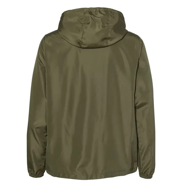 Independent Trading Co. Lightweight Windbreaker Pullover Jacket exp54lwp Army Black Zipper Back