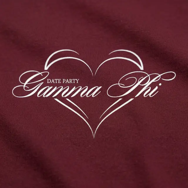 Gamma Phi Heart Illustration Date Party Hoodie