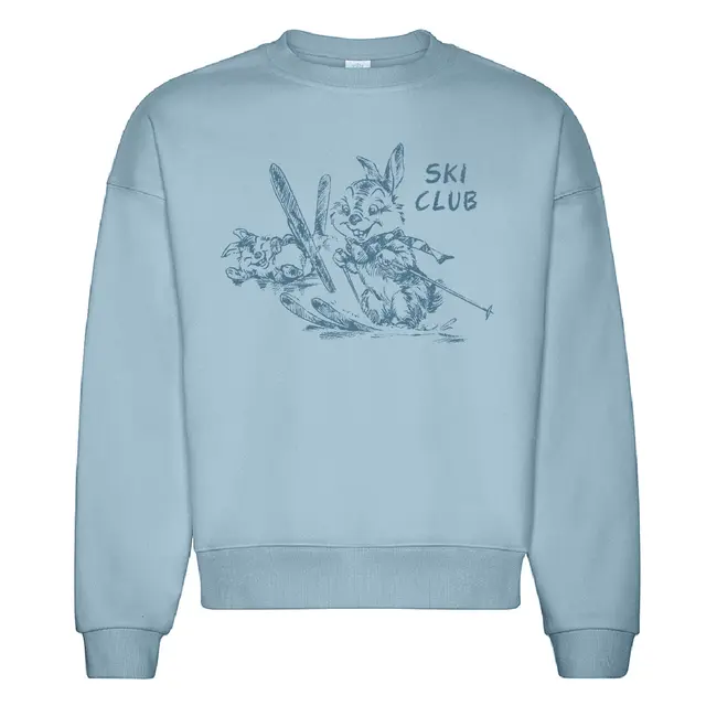 Ski Club Adorable Bunny Skiing PR Crewneck 2