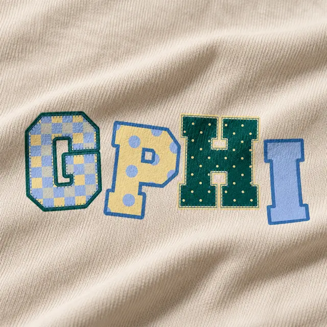 Gamma Phi Beta Playful Block Lettering PR Sweater