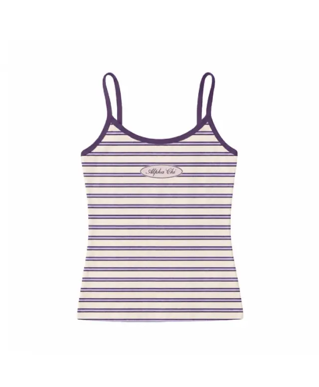 Alpha Chi Striped Layout Logo PR Tank