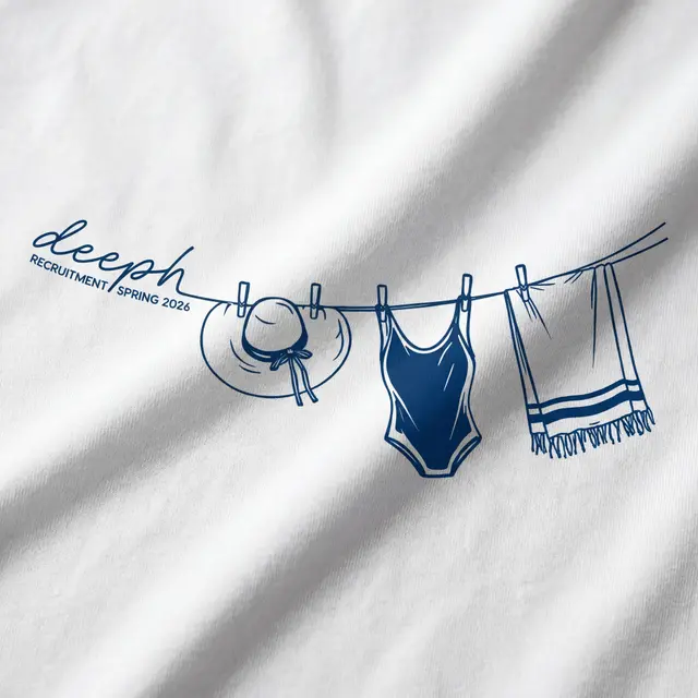 Delta Phi Epsilon Swimsuit Line Drawing Spring Recruitment Shirt