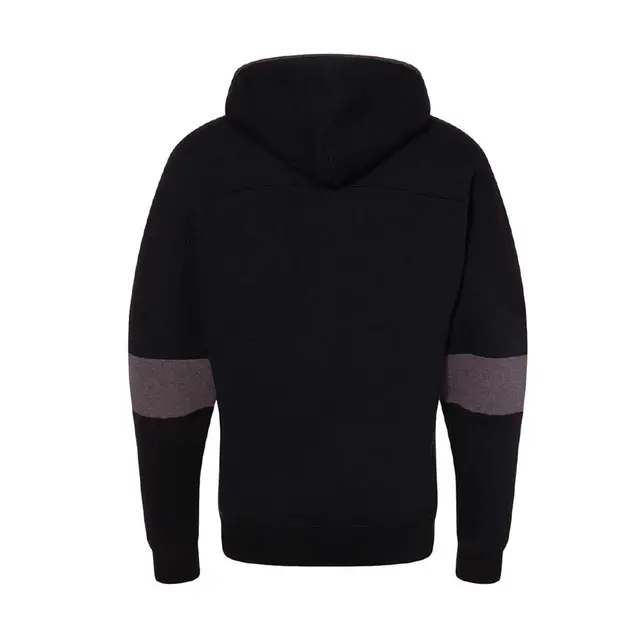 Customizable J America Sport Lace Colorblocked Fleece Hooded Sweatshirt 8832 Black Back