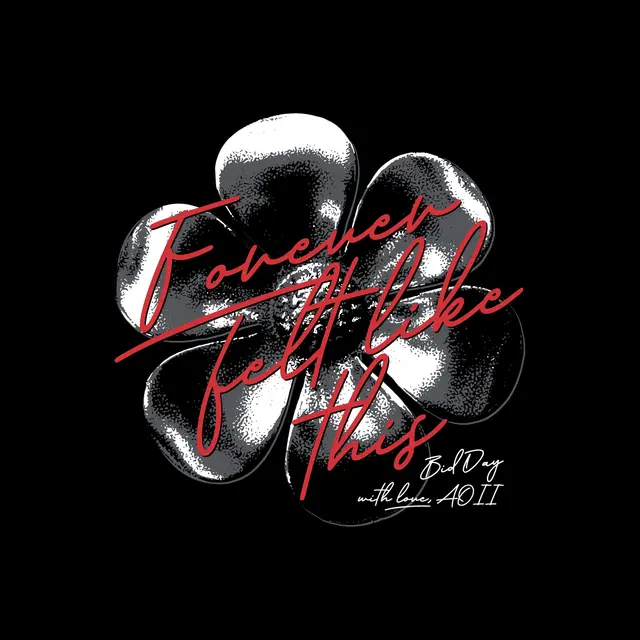 Alpha Omicron Pi Red Script Metallic Flower Bid Day Crewneck