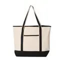 34.6L Large Canvas Deluxe Tote Natural Black Front