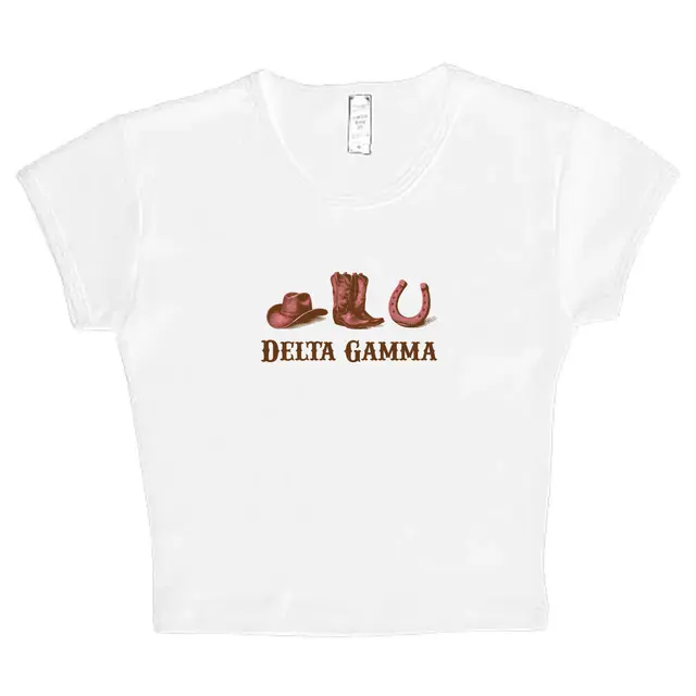Delta Gamma Western Hat Boots Horseshoe PR Shirt 2