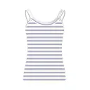 Fresh Prints  Bailey Layered Tank Cream Purple Lavender Stripes mto Front