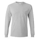 Customizable Hanes Authentic Long Sleeve Pocket T-Shirt 5596 Light Steel Front