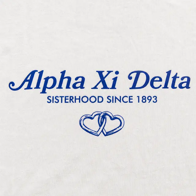 Alpha Xi Delta Preppy Hand Drawn Interlocking Heart Jewelry Design for  for Sorority