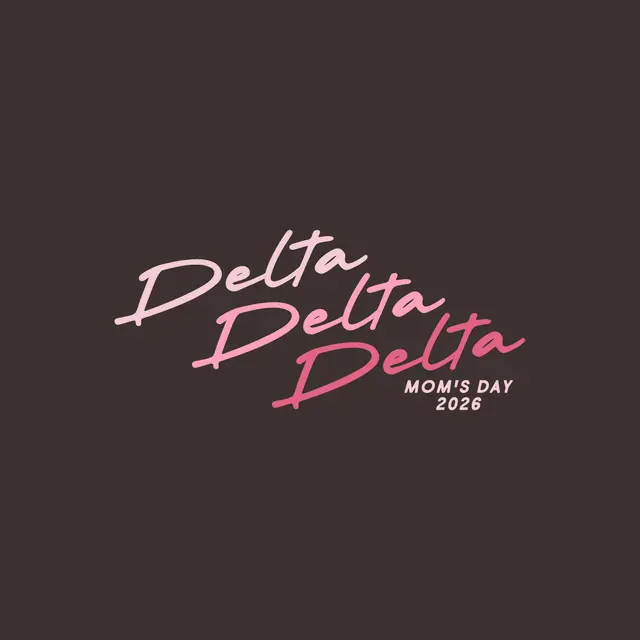 Delta Delta Delta Pink Lettering Mom's Day Crewneck