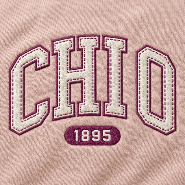 Chi Omega Stitched Lettering PR Sweater