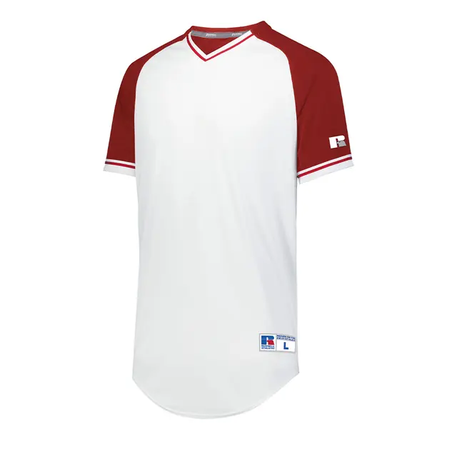 Augusta Sportswear Classic V-Neck Jersey White True Red White Front