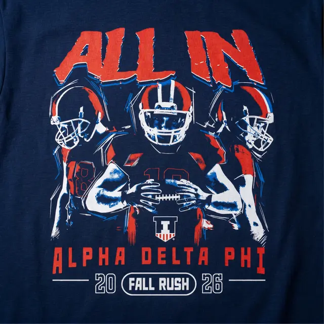 Alpha Delta Phi Bold Football Illustration Rush Shirt