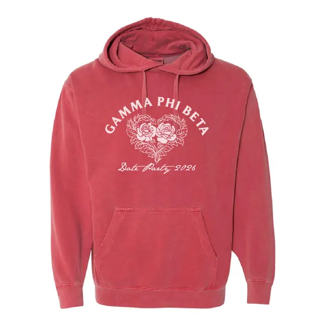 Gamma Phi Beta Rose Heart Date Party Hoodie 2