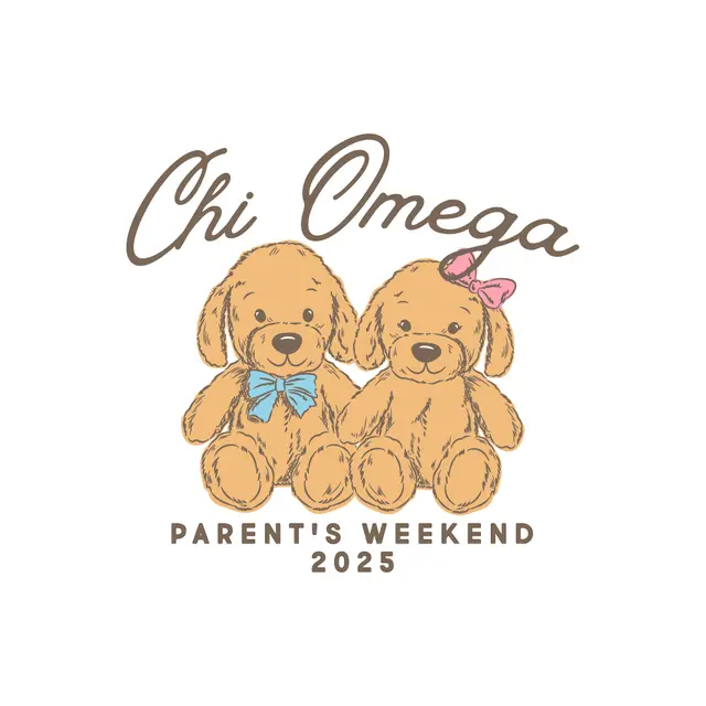 Chi Omega Cute Teddy Bears Parent's Weekend Crewneck
