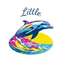 Dolphin Splash with Script Text Big Little Reveal Tank